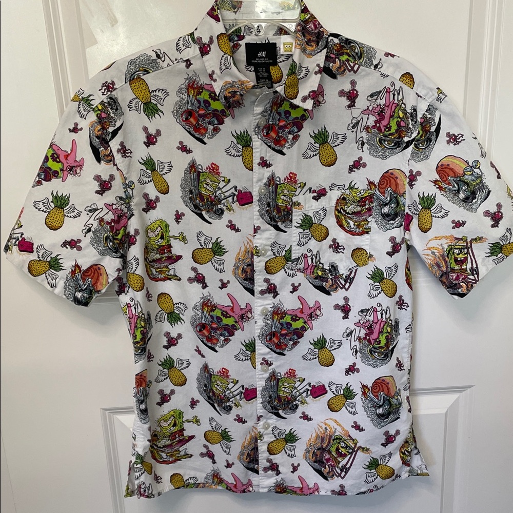 H&M SpongeBob Button Down Shirt XS